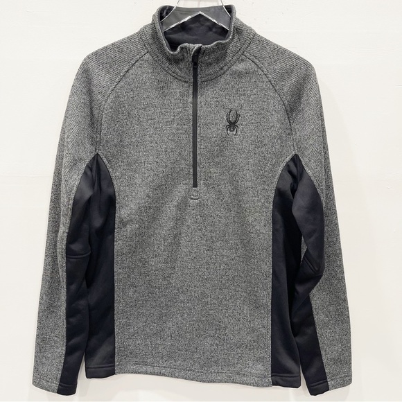 Spyder Outbound 1/4 Zip Jacket Grey Black Men’s Medium - Picture 1 of 9